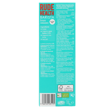 Rude Health Barista Soya Organic Bio - 1 L image 2