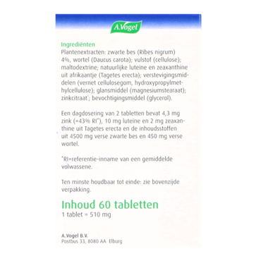 A.Vogel Oogtabletten (60 tabletten) image 3