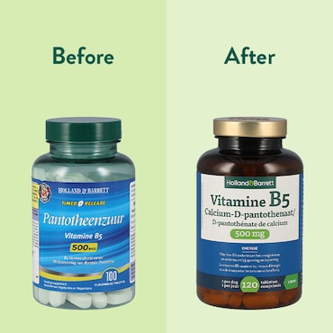 Holland & Barrett Vitamine B5 D-Pantothénate de Calcium 500mg - 120 comprimés image 5