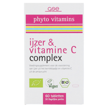 GSE phyto vitamines fer & vitamine C Complexe 30gr - 60 tabletten image 1