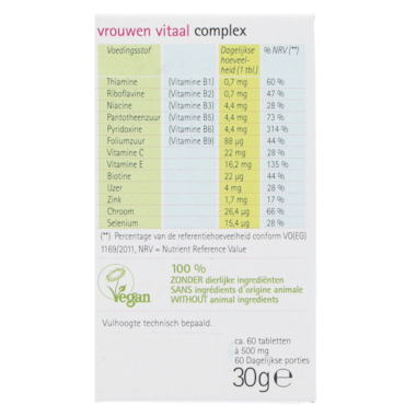 GSE Vrouwen Vitaal Complex (60 tabletten) image 3