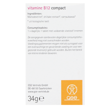 GSE Vitamine B12 Compact (120 tabletten) image 3