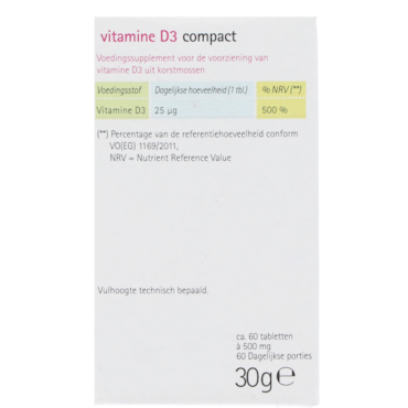 GSE Vitamine D3 Compact (60 tabletten) image 3