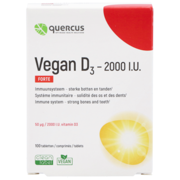 Quercus Vegan D3 - 2000 I.U. (100 tabletten) image 1