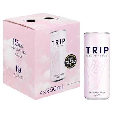 TRIP CBD Infused Multi Pack Elderflower Mint - 4 x 250ml image 1