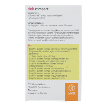 GSE Zinc Compact (60 comprimés) image 3