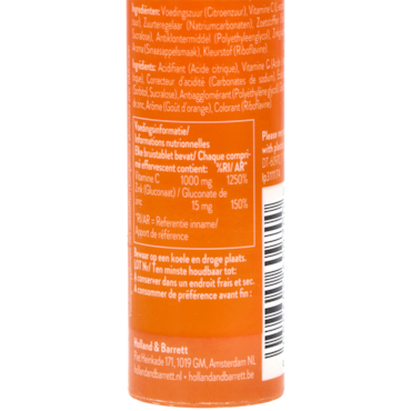 Holland & Barrett Vitamine C + Zink Gluconaat 1000 + 15 mg Sinaasappelsmaak - 20 Bruistabletten image 2