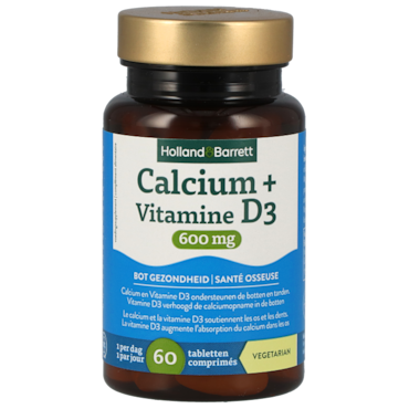 Holland & Barrett Calcium + Vitamine D3 600mg - 60 tabletten image 1
