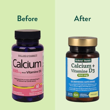 Holland & Barrett Calcium + Vitamine D3 600mg - 60 tabletten image 4