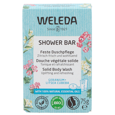 Weleda Shower Bar Geranium + Litsea Cubeba - 75g image 1