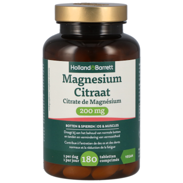 Holland & Barrett Magnesium Citraat 200 mg - 180 tabletten image 1