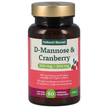 Holland & Barrett D-Mannose & Cranberry 200mg + 300mg - 60 tabletten image 1