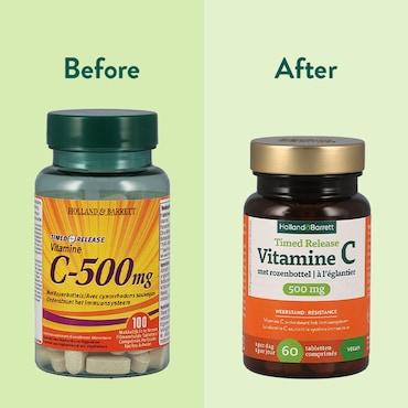 Holland & Barrett Timed Release Vitamine C 500mg met Rozenbottel - 60 tabletten image 4