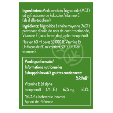 Holland & Barrett Vitamine E Druppels Met MCT Olie - 60ml image 2
