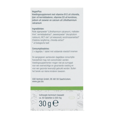 GSE VeganPlus - 60 tabletten image 3
