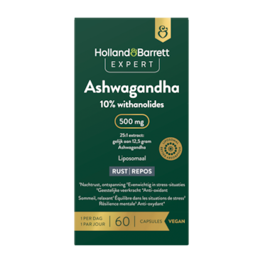 Holland & Barrett Expert Ashwagandha 10% withanolides 500mg Liposomaal - 60 capsules image 1