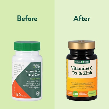 Holland & Barrett Vitamine C, D3 & Zink - 120 tabletten image 4