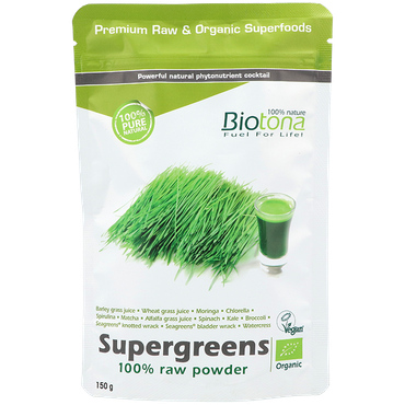 Reviews over Biotona 100% Raw Supergreens Poeder BIO - 150g