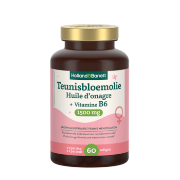 Holland & Barrett Teunisbloemolie + Vitamine B6 1500mg - 60 softgels image 1