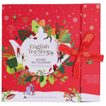 English Tea Shop Book Style Red Adventskalender - 25 theezakjes image 1