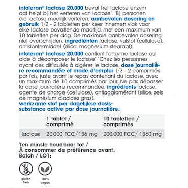 Intoleran Lactase 20.000 - 50 breektabletten image 3