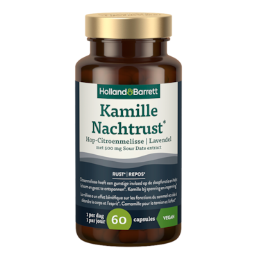 Holland & Barrett Kamille Nachtrust* Hop-Citroenmelisse Lavendel Met 500mg Sour Date Extract - 60 capsules image 1