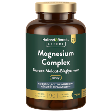 Holland & Barrett Expert Magnesium Complex Tauraat-Malaat-Bisglycinaat 150mg - 90 tabletten image 2