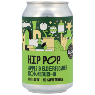 Hip Pop Kombucha Apple & Elderflower - 330ml image 1