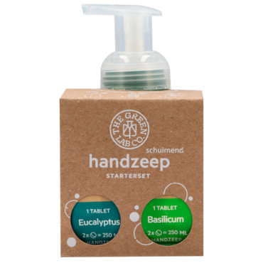 The Green Lab Handzeep Eucalyptus & Basilicum Giftset -  Fles + 2 tabletten voor 250ml image 1