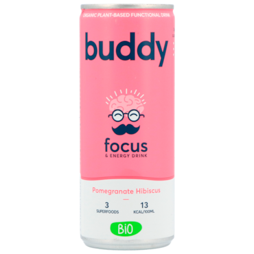 Buddy Focus & Energy Drink Pomegranate Hibiscus - 250ml image 1