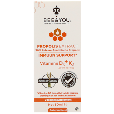 BEE&YOU Propolis Extract 30% met Vitamine D3 + K2 - 30ml image 1