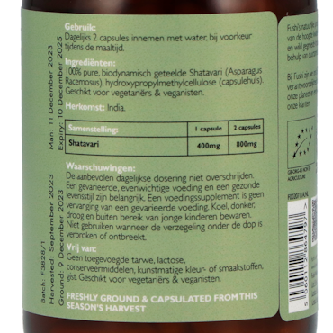 Fushi Organic Shatavari - 60 capsules image 2