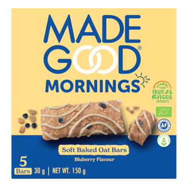 MadeGood Morning Soft Baked Oat Bars Blueberry - 5 x 30g image 1
