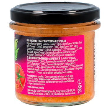 Bonsan Vegan Organic Toscana Style Spread - 135g image 2