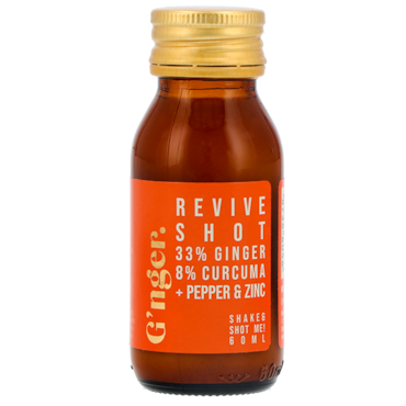 G’nger Revive Shot 33% Gembersap 8% Kurkuma + Peper & Zink - 60ml image 1