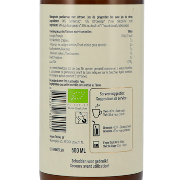 G'nger Pure 94% Gembersap Bio - 500ml image 2