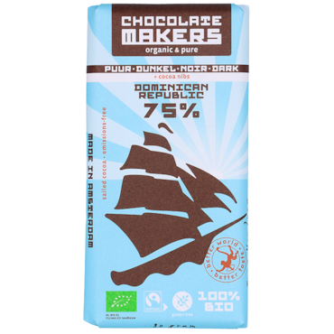 Chocolatemakers Tres Hombres Puur + Cacaonibs 75% - 80g image 1