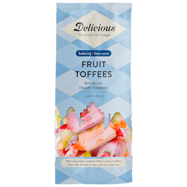 Delicious Suikervrije Fruit Toffees - 100g image 1