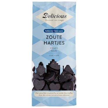 Delicious Suikervrije Zoute Hartjes - 130g image 1