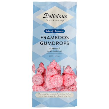 Delicious Framboos Gumdrops Suikervrij - 130g image 1