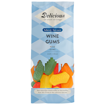 Delicious Suikervrije Wine Gums - 130g image 1