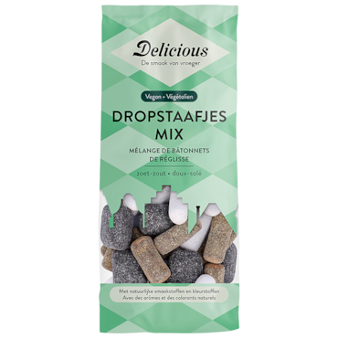 Delicious Vegan Dropstaafjes Mix - 150g image 1