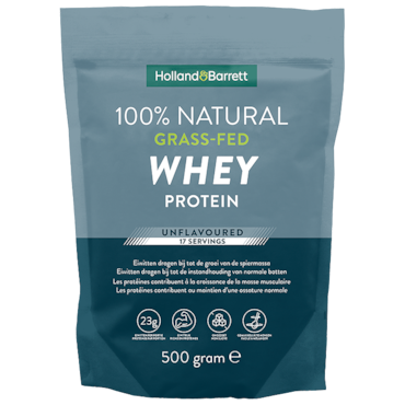 Holland & Barrett 100% Natural Grass-Fed Whey Protein Unflavoured - 500g image 1