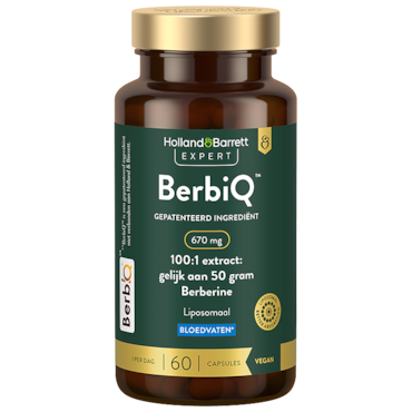 Holland & Barrett BerbiQ 670mg 100:1 Extract: Gelijk Aan 50 Gram Berberine Liposomaal - 60 capsules image 2