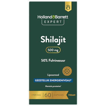 Holland & Barrett Expert Shilajit 500mg 50% Fulvinezuur Liposomaal - 60 capsules image 1