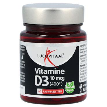 Lucovitaal Vitamine D3 10mcg Vegan - 60 comprimés à mâcher image 2