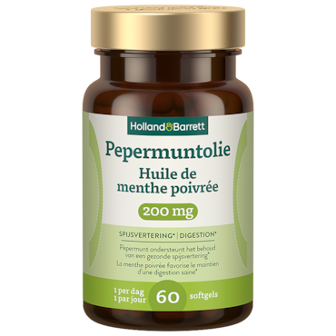 Holland & Barrett Pepermuntolie 200mg - 60 softgels image 1