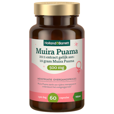 Holland & Barrett Muira Puama 500mg 20:1 Extract Gelijk Aan 10 Gram Muira Puama - 60 capsules image 1