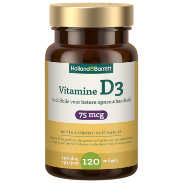 Holland & Barrett Vitamine D3 In Olijfolie 75mcg - 120 softgels image 1