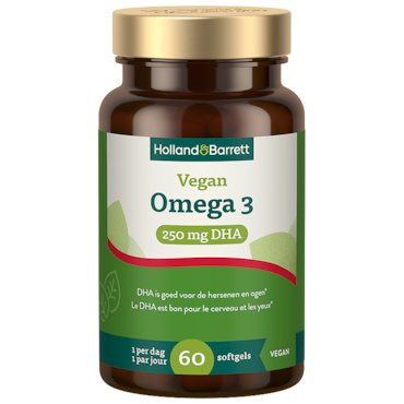 Holland & Barrett Oméga 3 Vegan 250 mg DHA - 60 softgels image 1